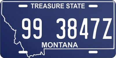 MT license plate 993847Z