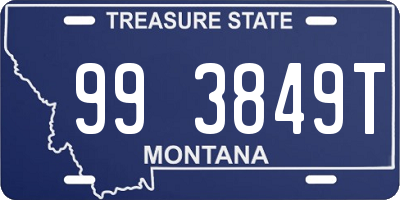 MT license plate 993849T