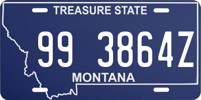 MT license plate 993864Z