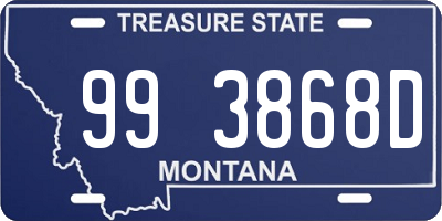 MT license plate 993868D