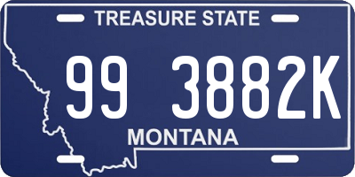 MT license plate 993882K