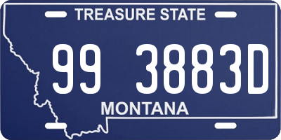 MT license plate 993883D