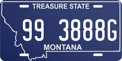 MT license plate 993888G