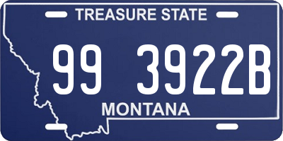 MT license plate 993922B