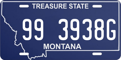 MT license plate 993938G