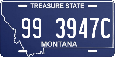 MT license plate 993947C