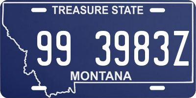 MT license plate 993983Z