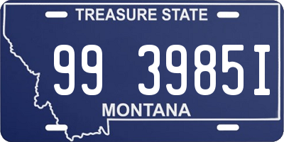 MT license plate 993985I