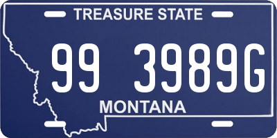 MT license plate 993989G
