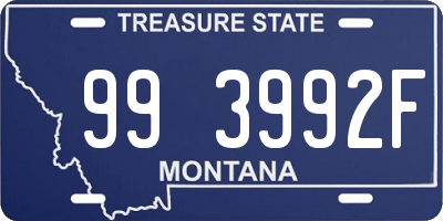 MT license plate 993992F