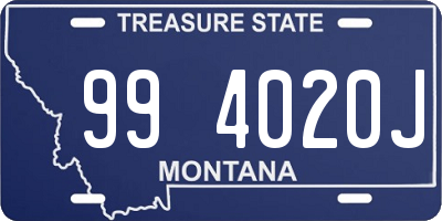 MT license plate 994020J