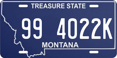 MT license plate 994022K