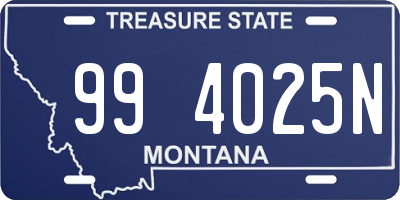 MT license plate 994025N