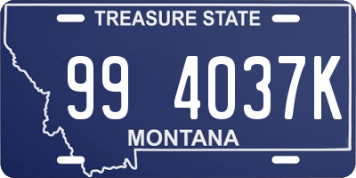 MT license plate 994037K