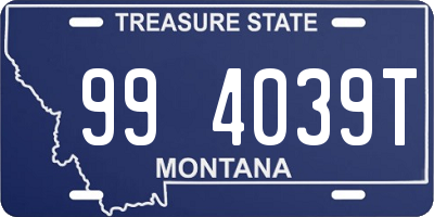 MT license plate 994039T