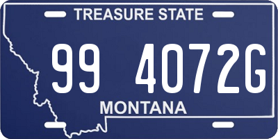 MT license plate 994072G