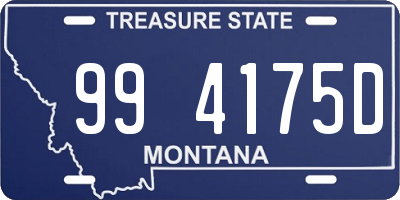 MT license plate 994175D