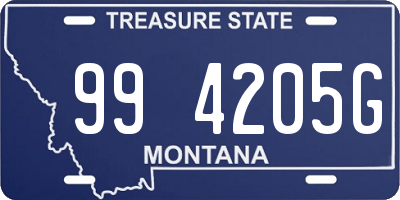 MT license plate 994205G