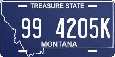 MT license plate 994205K