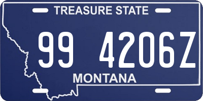 MT license plate 994206Z