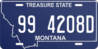 MT license plate 994208D