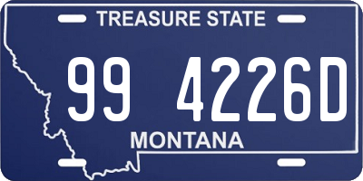 MT license plate 994226D