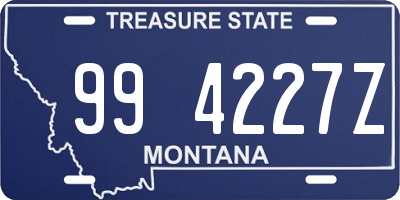 MT license plate 994227Z