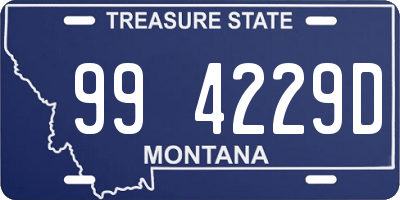 MT license plate 994229D