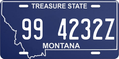 MT license plate 994232Z