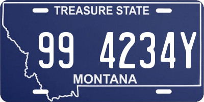 MT license plate 994234Y