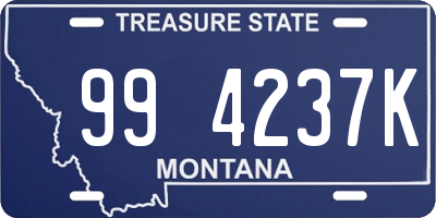 MT license plate 994237K