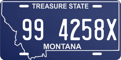 MT license plate 994258X