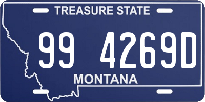 MT license plate 994269D