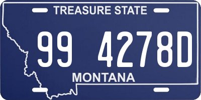 MT license plate 994278D