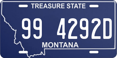 MT license plate 994292D