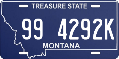 MT license plate 994292K