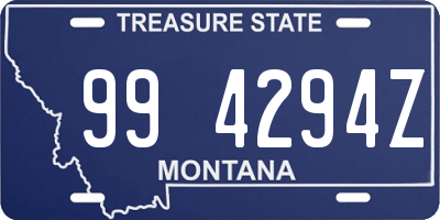 MT license plate 994294Z