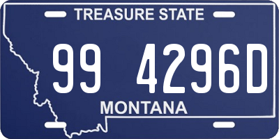 MT license plate 994296D