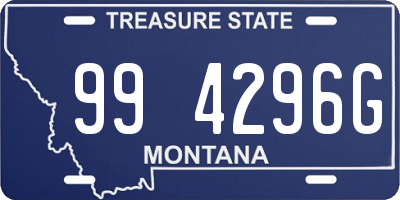 MT license plate 994296G