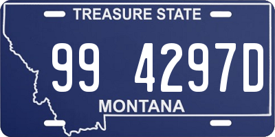 MT license plate 994297D