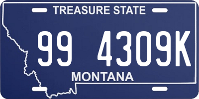 MT license plate 994309K