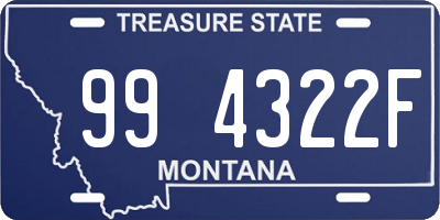 MT license plate 994322F