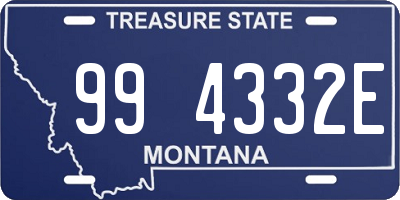 MT license plate 994332E