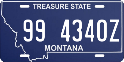 MT license plate 994340Z