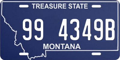 MT license plate 994349B