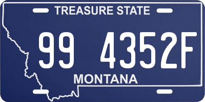 MT license plate 994352F