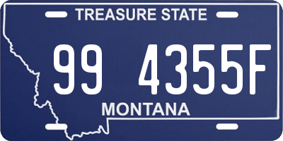 MT license plate 994355F