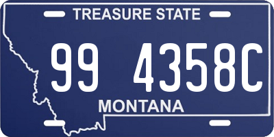 MT license plate 994358C