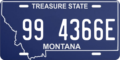 MT license plate 994366E