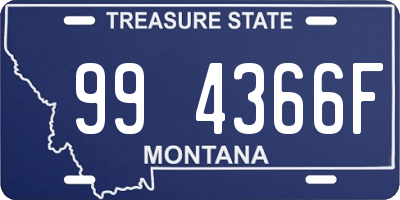 MT license plate 994366F